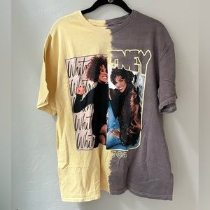 NEW WHITNEY HOUSTON SLIT GRAPHIC TEE M